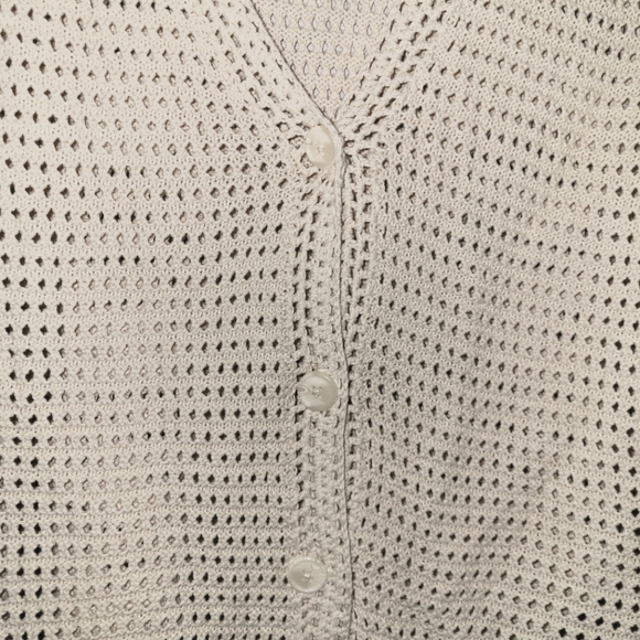 NWT Sincerely Jules Size M Cream Knit Sleeveless Cardigan - Picture 4 of 8